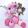 14 pcs Assorted Harvest Artificial White and Pink Pumpkins Decorative Pumpkins Faux Foam Pumpkins for Farmhouse Fall Halloween Harvest Wedding Baby Shower Tabletop Centerpiece Mantel Kitchen Decor(Assorted Pink)