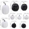 14 pcs Assorted Harvest Artificial White and Pink Pumpkins Decorative Pumpkins Faux Foam Pumpkins for Farmhouse Fall Halloween Harvest Wedding Baby Shower Tabletop Centerpiece Mantel Kitchen Decor(White and Black)