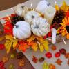 14 pcs Assorted Harvest Artificial White and Pink Pumpkins Decorative Pumpkins Faux Foam Pumpkins for Farmhouse Fall Halloween Harvest Wedding Baby Shower Tabletop Centerpiece Mantel Kitchen Decor(White and Gold Brushed White)