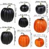 14 pcs Assorted Harvest Artificial White and Pink Pumpkins Decorative Pumpkins Faux Foam Pumpkins for Farmhouse Fall Halloween Harvest Wedding Baby Shower Tabletop Centerpiece Mantel Kitchen Decor(Black and Orange)