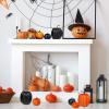 14 pcs Assorted Harvest Artificial White and Pink Pumpkins Decorative Pumpkins Faux Foam Pumpkins for Farmhouse Fall Halloween Harvest Wedding Baby Shower Tabletop Centerpiece Mantel Kitchen Decor(Black and Orange)