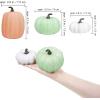 9 Pcs Assorted Small Frosted Artificial Pumpkins Rustic Harvest Decorative Pumpkins Foam Pumpkins in Pastel Orange Green White for Fall Halloween Thanksgiving Table Centerpiece Mantel Kitchen Decor(Teal Green)