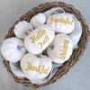 BESTTOYHOME 12 Pcs Assorted Small Light Pink Pumpkins – Elegant Pastel Pink Faux Decorative Pumpkins for Fall, Halloween, Thanksgiving, Wedding, Baby Shower(White)