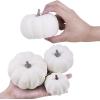 BESTTOYHOME 12 Pcs Assorted Small Light Pink Pumpkins – Elegant Pastel Pink Faux Decorative Pumpkins for Fall, Halloween, Thanksgiving, Wedding, Baby Shower(White)