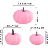 BESTTOYHOME 12 Pcs Assorted Small Light Pink Pumpkins – Elegant Pastel Pink Faux Decorative Pumpkins for Fall, Halloween, Thanksgiving, Wedding, Baby Shower(Pink)