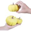 BESTTOYHOME 12 Pcs Assorted Small Light Pink Pumpkins – Elegant Pastel Pink Faux Decorative Pumpkins for Fall, Halloween, Thanksgiving, Wedding, Baby Shower(Yellow)