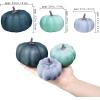 BESTTOYHOME 12 Pcs Assorted Small Light Pink Pumpkins – Elegant Pastel Pink Faux Decorative Pumpkins for Fall, Halloween, Thanksgiving, Wedding, Baby Shower(Blue & Green)