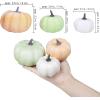 BESTTOYHOME 12 Pcs Assorted Small Light Pink Pumpkins – Elegant Pastel Pink Faux Decorative Pumpkins for Fall, Halloween, Thanksgiving, Wedding, Baby Shower(Green & Orange & White)