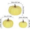 BESTTOYHOME 12 Pcs Assorted Small Light Pink Pumpkins – Elegant Pastel Pink Faux Decorative Pumpkins for Fall, Halloween, Thanksgiving, Wedding, Baby Shower(Yellow)