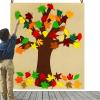 Supla Fall Tree of Thanks Craft Kit Felt Fall Tree Board with 52 pcs Detachable Autumn Leaf Ornaments Autumn Bulletin Board for Kids Classroom Craft Thanksgiving Activity
