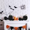 Winlyn 10 Pcs Assorted Navy Blue Artificial Pumpkins Dark Blue Pumpkins Decorative Pumpkins Faux Foam Pumpkins for Fall Farmhouse Thanksgiving Halloween Table Centerpiece Kitchen Table Mantel Décor(Solid Black)