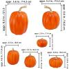 Winlyn 10 Pcs Assorted Navy Blue Artificial Pumpkins Dark Blue Pumpkins Decorative Pumpkins Faux Foam Pumpkins for Fall Farmhouse Thanksgiving Halloween Table Centerpiece Kitchen Table Mantel Décor(Dark Orange)