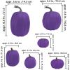 Winlyn 10 Pcs Assorted Navy Blue Artificial Pumpkins Dark Blue Pumpkins Decorative Pumpkins Faux Foam Pumpkins for Fall Farmhouse Thanksgiving Halloween Table Centerpiece Kitchen Table Mantel Décor(Purple)