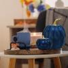 Winlyn 10 Pcs Assorted Navy Blue Artificial Pumpkins Dark Blue Pumpkins Decorative Pumpkins Faux Foam Pumpkins for Fall Farmhouse Thanksgiving Halloween Table Centerpiece Kitchen Table Mantel Décor(Dark Blue)