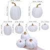 Winlyn 10 Pcs Assorted Navy Blue Artificial Pumpkins Dark Blue Pumpkins Decorative Pumpkins Faux Foam Pumpkins for Fall Farmhouse Thanksgiving Halloween Table Centerpiece Kitchen Table Mantel Décor(White)