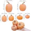 Winlyn 10 Pcs Assorted Navy Blue Artificial Pumpkins Dark Blue Pumpkins Decorative Pumpkins Faux Foam Pumpkins for Fall Farmhouse Thanksgiving Halloween Table Centerpiece Kitchen Table Mantel Décor(Light Orange)