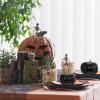 Winlyn 12 Pcs Assorted Orange Harvest Artificial Pumpkins Small Decorative Fall Pumpkins Dark Orange Faux Foam Pumpkins for Halloween Thanksgiving Autumn Wedding Decor Bowl Display Wreath Centerpiece(Black)