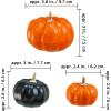 Winlyn 12 Pcs Assorted Orange Harvest Artificial Pumpkins Small Decorative Fall Pumpkins Dark Orange Faux Foam Pumpkins for Halloween Thanksgiving Autumn Wedding Decor Bowl Display Wreath Centerpiece(Orange and Black)
