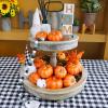 Winlyn 12 Pcs Assorted Orange Harvest Artificial Pumpkins Small Decorative Fall Pumpkins Dark Orange Faux Foam Pumpkins for Halloween Thanksgiving Autumn Wedding Decor Bowl Display Wreath Centerpiece(Dark Orange)