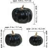 Winlyn 12 Pcs Assorted Orange Harvest Artificial Pumpkins Small Decorative Fall Pumpkins Dark Orange Faux Foam Pumpkins for Halloween Thanksgiving Autumn Wedding Decor Bowl Display Wreath Centerpiece(Black)