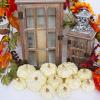 Winlyn 12 Pcs Assorted Orange Harvest Artificial Pumpkins Small Decorative Fall Pumpkins Dark Orange Faux Foam Pumpkins for Halloween Thanksgiving Autumn Wedding Decor Bowl Display Wreath Centerpiece(Cream)