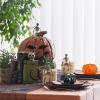 Winlyn 12 Pcs Assorted Orange Harvest Artificial Pumpkins Small Decorative Fall Pumpkins Dark Orange Faux Foam Pumpkins for Halloween Thanksgiving Autumn Wedding Decor Bowl Display Wreath Centerpiece(Orange and Black)