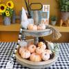 Winlyn 12 Pcs Assorted Orange Harvest Artificial Pumpkins Small Decorative Fall Pumpkins Dark Orange Faux Foam Pumpkins for Halloween Thanksgiving Autumn Wedding Decor Bowl Display Wreath Centerpiece(Light Orange)