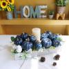 Winlyn 12 Pcs Assorted Orange Harvest Artificial Pumpkins Small Decorative Fall Pumpkins Dark Orange Faux Foam Pumpkins for Halloween Thanksgiving Autumn Wedding Decor Bowl Display Wreath Centerpiece(Dark Blue)