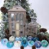 Winlyn 12 Pcs Assorted Small Faux Velvet Pumpkins Decorative Teal Blue Green Turquoise Fabric Foam Pumpkins 3″ for Farmhouse Fall Wedding Halloween Thanksgiving Table Centerpiece Mantel Decor(Blue)