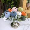 Winlyn 12 Pcs Assorted Small Faux Velvet Pumpkins Decorative Teal Blue Green Turquoise Fabric Foam Pumpkins 3″ for Farmhouse Fall Wedding Halloween Thanksgiving Table Centerpiece Mantel Decor(Colorful)