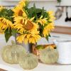 Winlyn 12 Pcs Champagne Glitter Artificial Pumpkins Small Decorative Pumpkins Harvest Pumpkins Foam Pumpkins for Fall Autumn Wedding Baby Shower Thanksgiving Halloween Holiday Party Mantel Table Décor(Champagne)