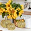 Winlyn 12 Pcs Champagne Glitter Artificial Pumpkins Small Decorative Pumpkins Harvest Pumpkins Foam Pumpkins for Fall Autumn Wedding Baby Shower Thanksgiving Halloween Holiday Party Mantel Table Décor(Gold)