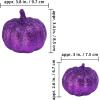Winlyn 12 Pcs Champagne Glitter Artificial Pumpkins Small Decorative Pumpkins Harvest Pumpkins Foam Pumpkins for Fall Autumn Wedding Baby Shower Thanksgiving Halloween Holiday Party Mantel Table Décor(Purple)