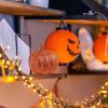 Winlyn 12 Pcs Champagne Glitter Artificial Pumpkins Small Decorative Pumpkins Harvest Pumpkins Foam Pumpkins for Fall Autumn Wedding Baby Shower Thanksgiving Halloween Holiday Party Mantel Table Décor(Halloween)