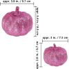 Winlyn 12 Pcs Champagne Glitter Artificial Pumpkins Small Decorative Pumpkins Harvest Pumpkins Foam Pumpkins for Fall Autumn Wedding Baby Shower Thanksgiving Halloween Holiday Party Mantel Table Décor(Pink)