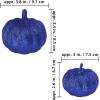 Winlyn 12 Pcs Champagne Glitter Artificial Pumpkins Small Decorative Pumpkins Harvest Pumpkins Foam Pumpkins for Fall Autumn Wedding Baby Shower Thanksgiving Halloween Holiday Party Mantel Table Décor(Blue)