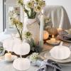 Winlyn 12 Pcs Champagne Glitter Artificial Pumpkins Small Decorative Pumpkins Harvest Pumpkins Foam Pumpkins for Fall Autumn Wedding Baby Shower Thanksgiving Halloween Holiday Party Mantel Table Décor(White)