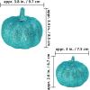 Winlyn 12 Pcs Champagne Glitter Artificial Pumpkins Small Decorative Pumpkins Harvest Pumpkins Foam Pumpkins for Fall Autumn Wedding Baby Shower Thanksgiving Halloween Holiday Party Mantel Table Décor(Teal)