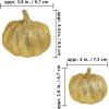 Winlyn 12 Pcs Champagne Glitter Artificial Pumpkins Small Decorative Pumpkins Harvest Pumpkins Foam Pumpkins for Fall Autumn Wedding Baby Shower Thanksgiving Halloween Holiday Party Mantel Table Décor(Gold)