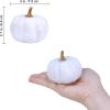 Winlyn 12 Pcs Small Artificial Pink Faux Pumpkins Decorative Foam Pumpkins for Fall Wedding Halloween Thanksgiving Baby Shower Table Centerpiece Farmhouse Mantel Decor(White)