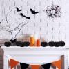 Winlyn 12 Pcs Small Artificial Pink Faux Pumpkins Decorative Foam Pumpkins for Fall Wedding Halloween Thanksgiving Baby Shower Table Centerpiece Farmhouse Mantel Decor(Solid Black)