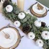 Winlyn 12 Pcs Small Artificial Pink Faux Pumpkins Decorative Foam Pumpkins for Fall Wedding Halloween Thanksgiving Baby Shower Table Centerpiece Farmhouse Mantel Decor(White)