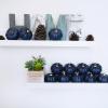 Winlyn 12 Pcs Small Artificial Pink Faux Pumpkins Decorative Foam Pumpkins for Fall Wedding Halloween Thanksgiving Baby Shower Table Centerpiece Farmhouse Mantel Decor(Dark Blue)