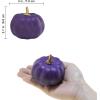 Winlyn 12 Pcs Small Artificial Pink Faux Pumpkins Decorative Foam Pumpkins for Fall Wedding Halloween Thanksgiving Baby Shower Table Centerpiece Farmhouse Mantel Decor(Purple)