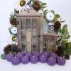 Winlyn 12 Pcs Small Artificial Pink Faux Pumpkins Decorative Foam Pumpkins for Fall Wedding Halloween Thanksgiving Baby Shower Table Centerpiece Farmhouse Mantel Decor(Purple)