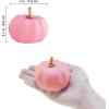Winlyn 12 Pcs Small Artificial Pink Faux Pumpkins Decorative Foam Pumpkins for Fall Wedding Halloween Thanksgiving Baby Shower Table Centerpiece Farmhouse Mantel Decor(Pink)