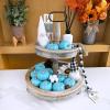 Winlyn 12 Pcs Small Artificial Pink Faux Pumpkins Decorative Foam Pumpkins for Fall Wedding Halloween Thanksgiving Baby Shower Table Centerpiece Farmhouse Mantel Decor(Teal)