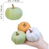 Winlyn 12 Pcs Small Artificial Pink Faux Pumpkins Decorative Foam Pumpkins for Fall Wedding Halloween Thanksgiving Baby Shower Table Centerpiece Farmhouse Mantel Decor(Green & Orange & White)