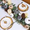 Winlyn 16 Pcs Assorted Small Faux Rustic Harvest Velvet Pumpkins Decorative Rust Orange Gold Olive Gray Fabric Pumpkins Foam Pumpkins Farmhouse Fall Thanksgiving Halloween Table Centerpiece Decor(Grey)