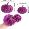 Winlyn 16 Pcs Assorted Small Faux Rustic Harvest Velvet Pumpkins Decorative Rust Orange Gold Olive Gray Fabric Pumpkins Foam Pumpkins Farmhouse Fall Thanksgiving Halloween Table Centerpiece Decor(Red and Purple)